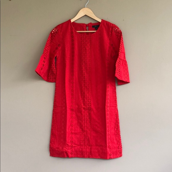 NEW • J. Crew • Flutter Sleeve Eyelet Mini Dress - Picture 6 of 8